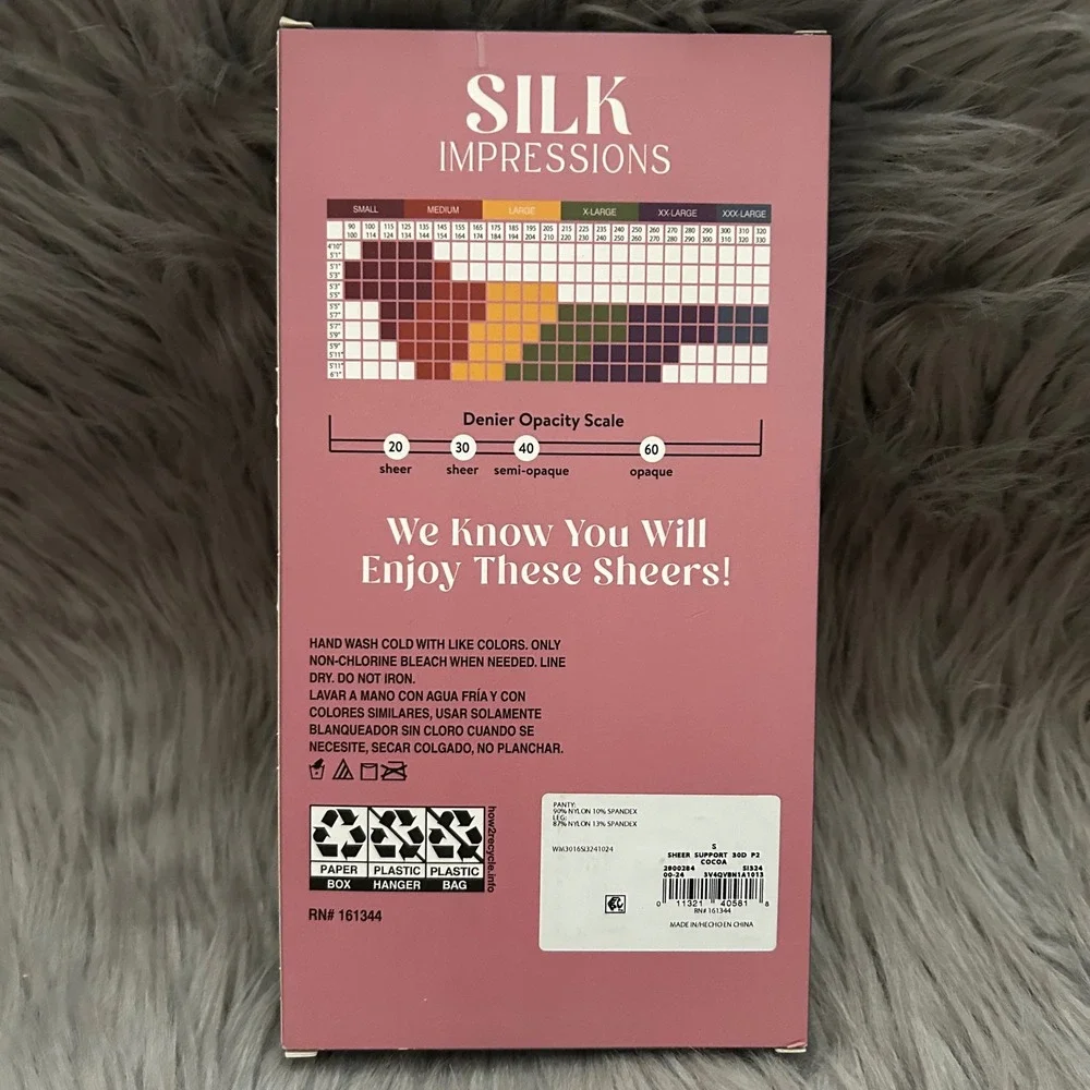 Silk Impressions Sheer Tights Medium Support Womens‎ Size Small Cocoa High Waist